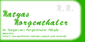 matyas morgenthaler business card